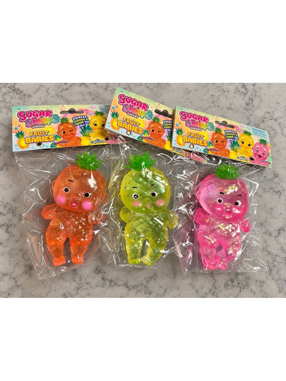Sugar Swaps Onesies Fruit Babies PINEAPPLE Squishy Set of 3 NEW RELEASE HTF